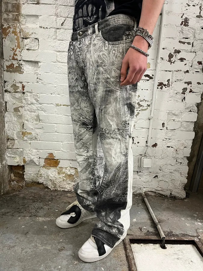 AW2003 Cavalli Spiritual Astro Black & White Pants zzTiXjD 2