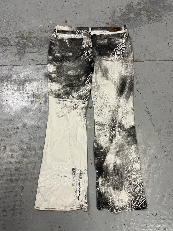 AW2003 Cavalli Spiritual Astro Black & White Pants zzTiXjD 9