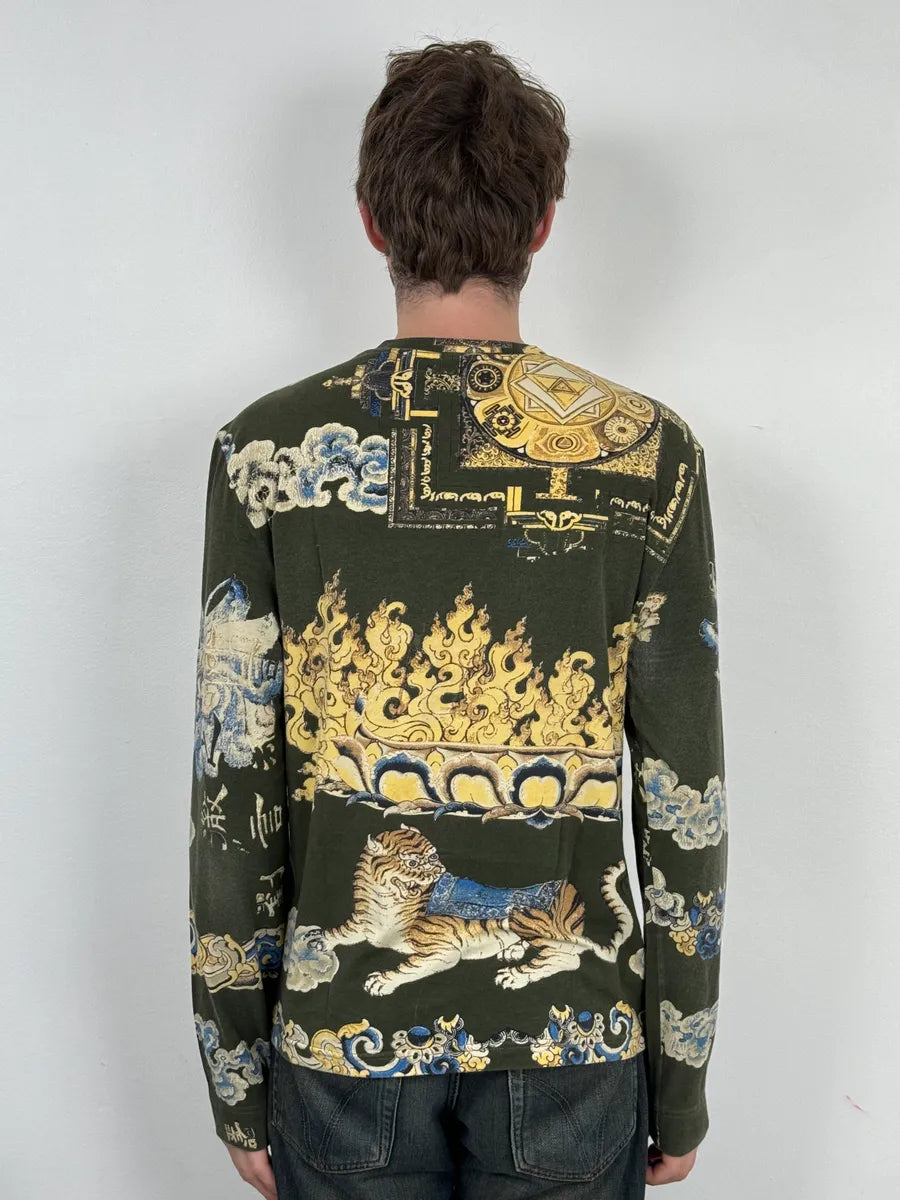 AW2003 Cavalli Spiritual Tiger Asian Green Longsleeves  qIyiuaC 2