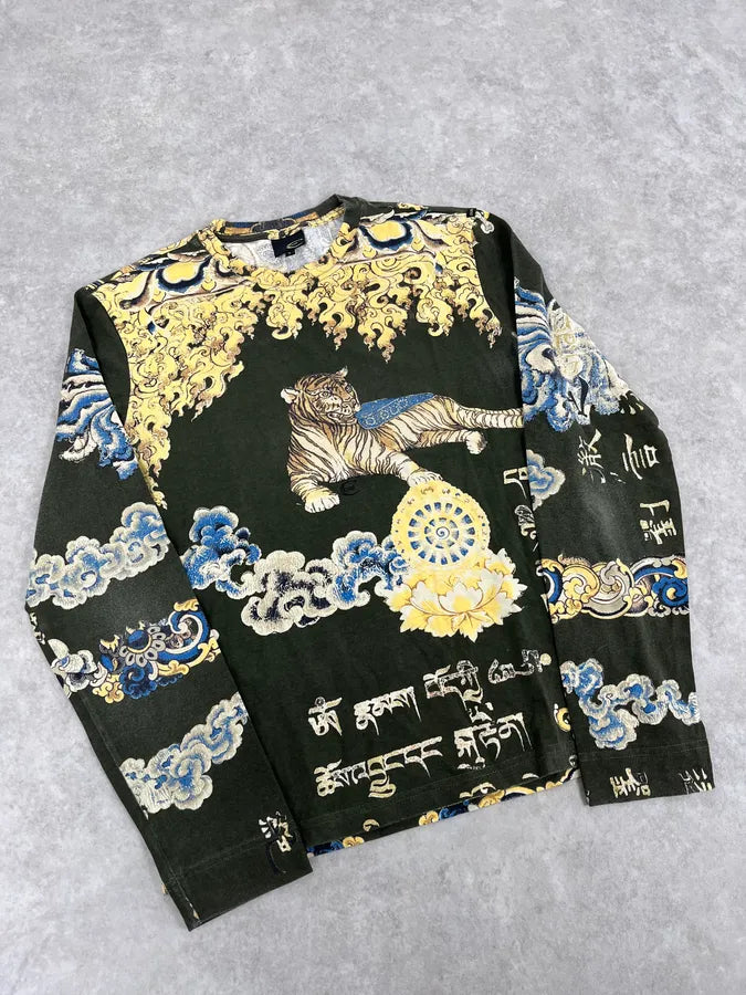 AW2003 Cavalli Spiritual Tiger Asian Green Longsleeves  qIyiuaC 3