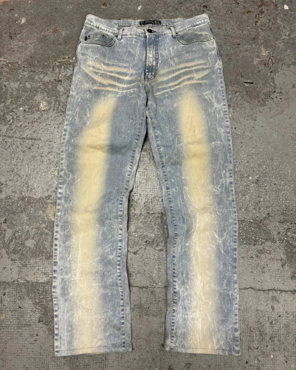 AW2003 Cavalli Sun Faded Blue Yellowish Pants FUFiFjG 0