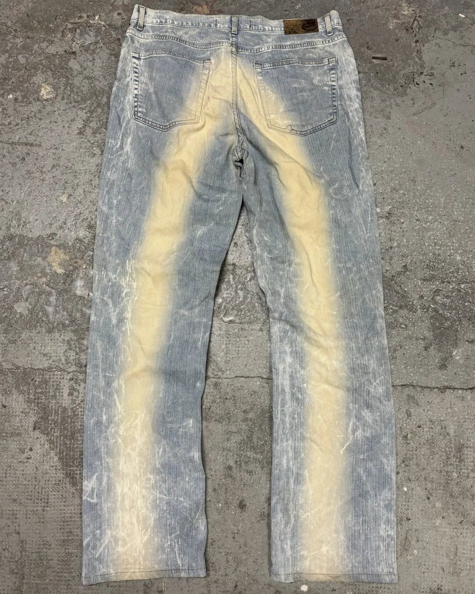 AW2003 Cavalli Sun Faded Blue Yellowish Pants FUFiFjG 1