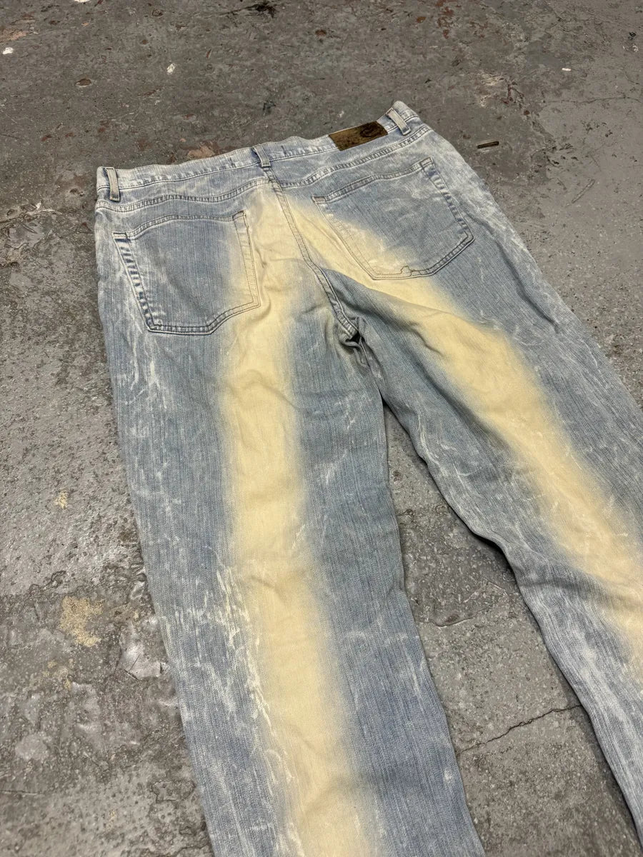 AW2003 Cavalli Sun Faded Blue Yellowish Pants FUFiFjG 10