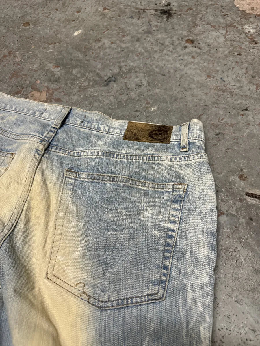 AW2003 Cavalli Sun Faded Blue Yellowish Pants FUFiFjG 4