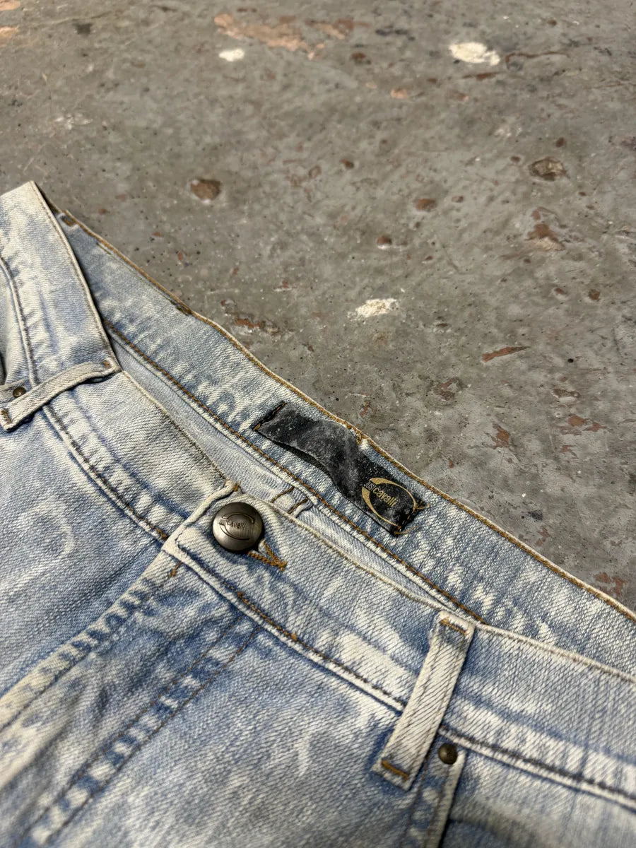 AW2003 Cavalli Sun Faded Blue Yellowish Pants FUFiFjG 5