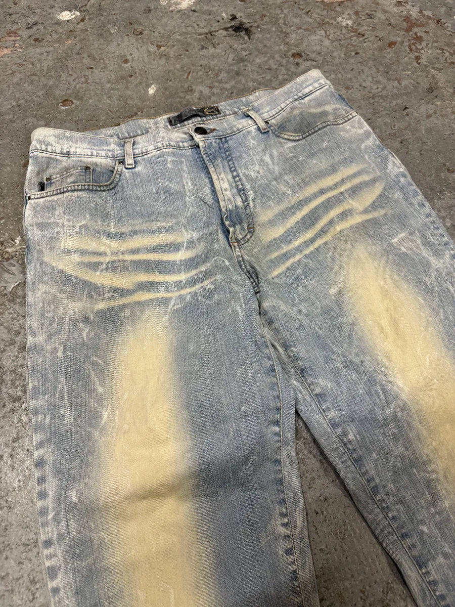AW2003 Cavalli Sun Faded Blue Yellowish Pants FUFiFjG 6
