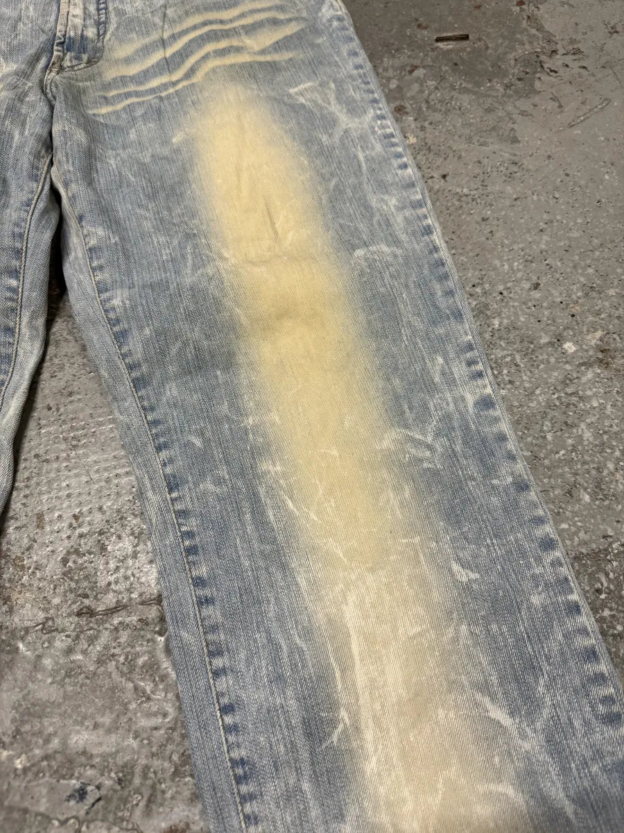 AW2003 Cavalli Sun Faded Blue Yellowish Pants FUFiFjG 7