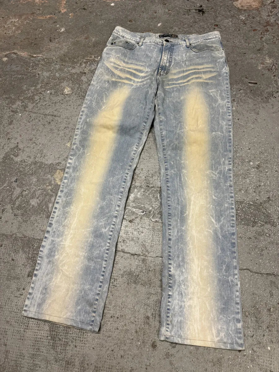 AW2003 Cavalli Sun Faded Blue Yellowish Pants FUFiFjG 9