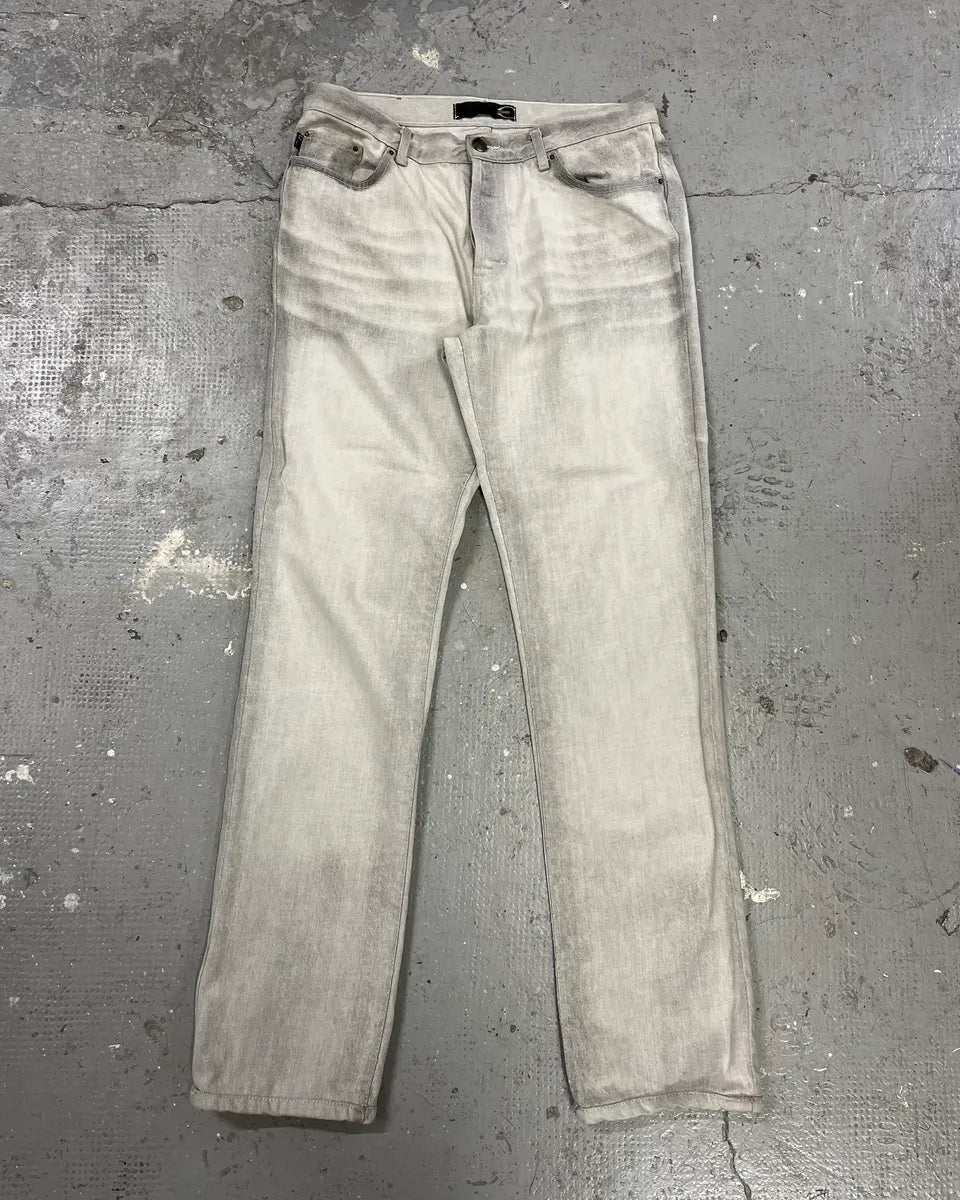 AW2003 Cavalli White & Grey Faded Straight Pants (M) 0