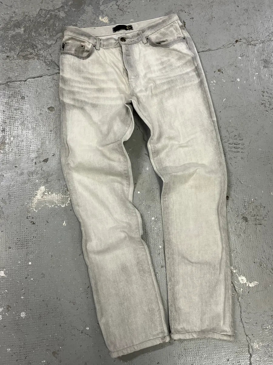 AW2003 Cavalli White & Grey Faded Straight Pants (M) 2