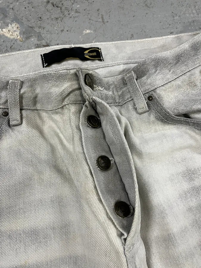 AW2003 Cavalli White & Grey Faded Straight Pants (M) 5