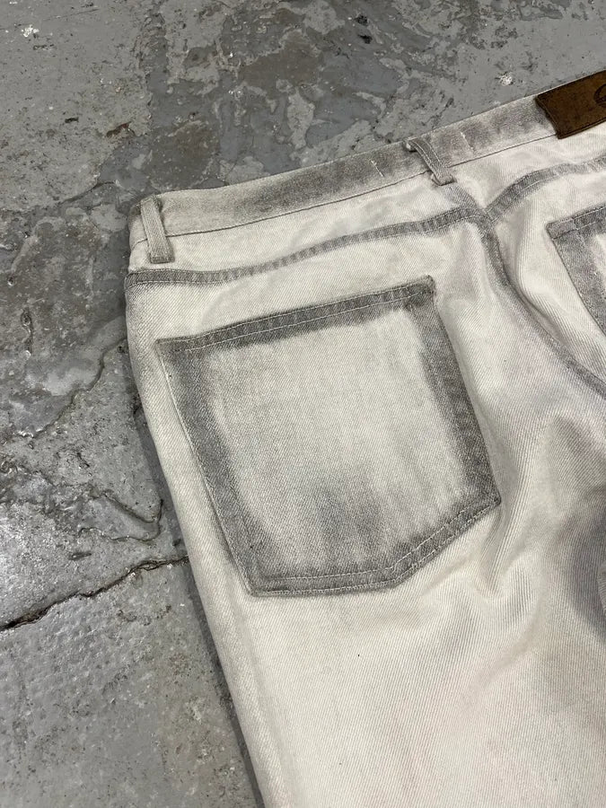 AW2003 Cavalli White & Grey Faded Straight Pants (M) 6
