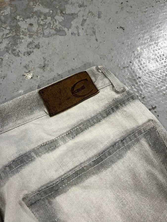 AW2003 Cavalli White & Grey Faded Straight Pants (M) 7