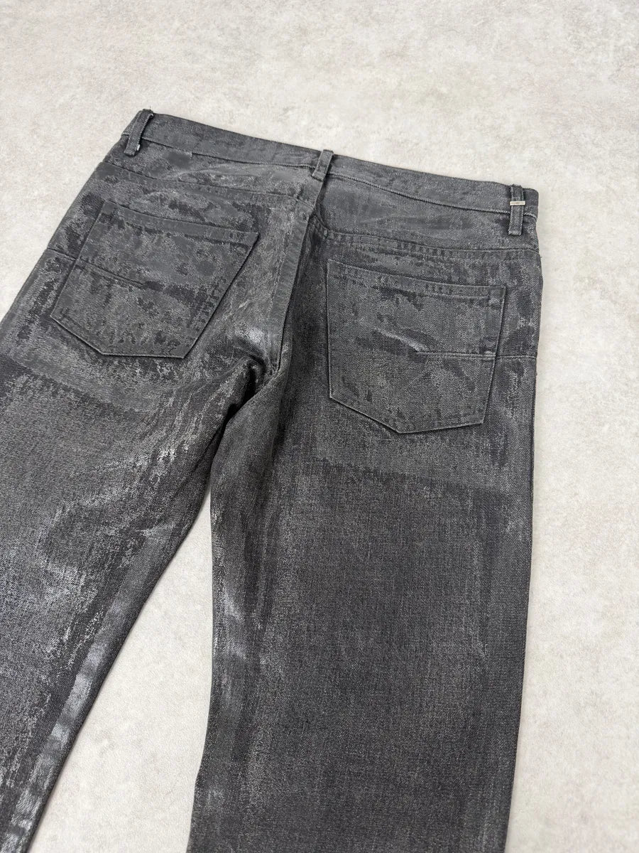 AW2003 Dior Dark Grey Black Waxed Denim Jeans by Hedi Slimane fHWdTqD 10