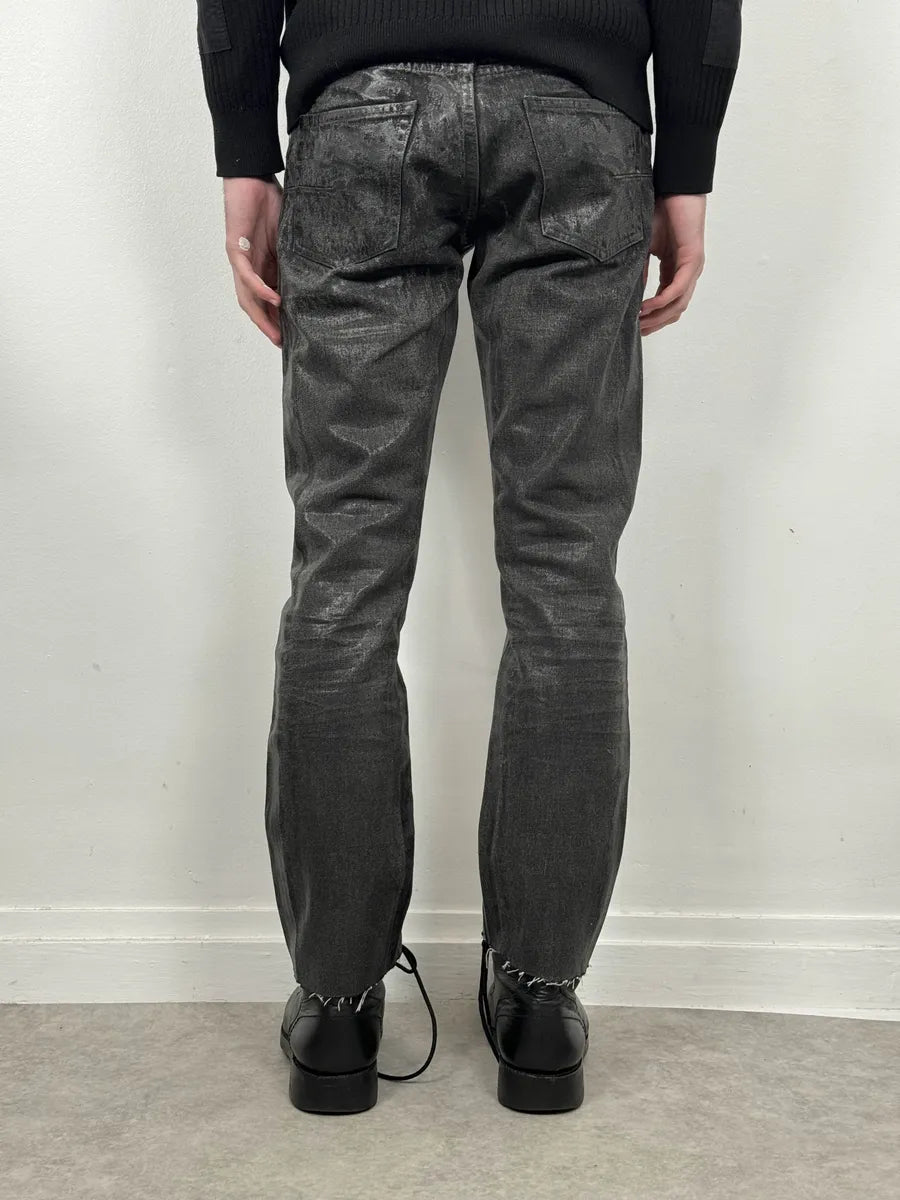 AW2003 Dior Dark Grey Black Waxed Denim Jeans by Hedi Slimane fHWdTqD 4