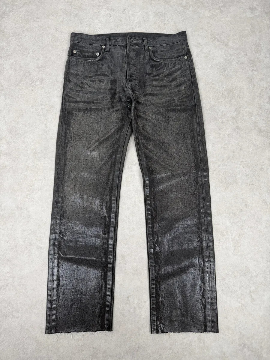 AW2003 Dior Dark Grey Black Waxed Denim Jeans by Hedi Slimane fHWdTqD 5