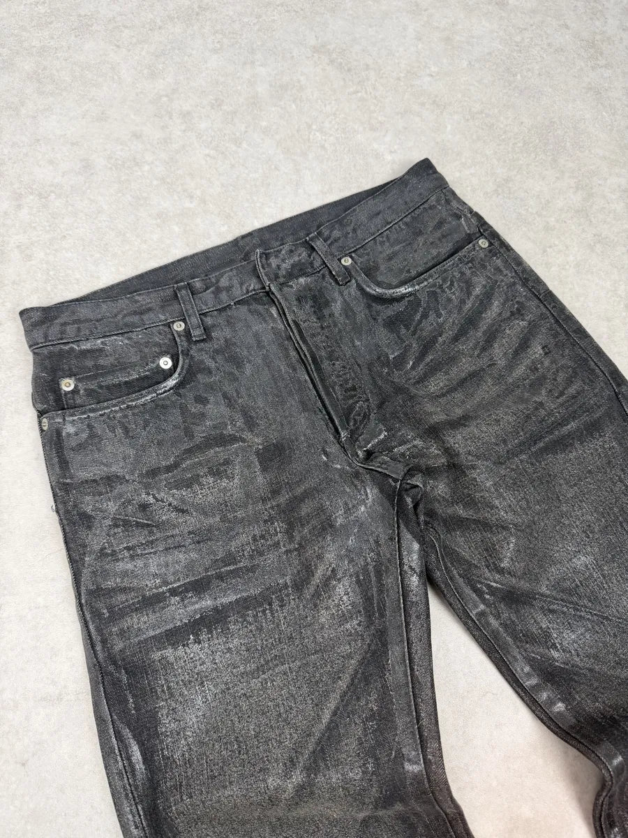 AW2003 Dior Dark Grey Black Waxed Denim Jeans by Hedi Slimane fHWdTqD 6