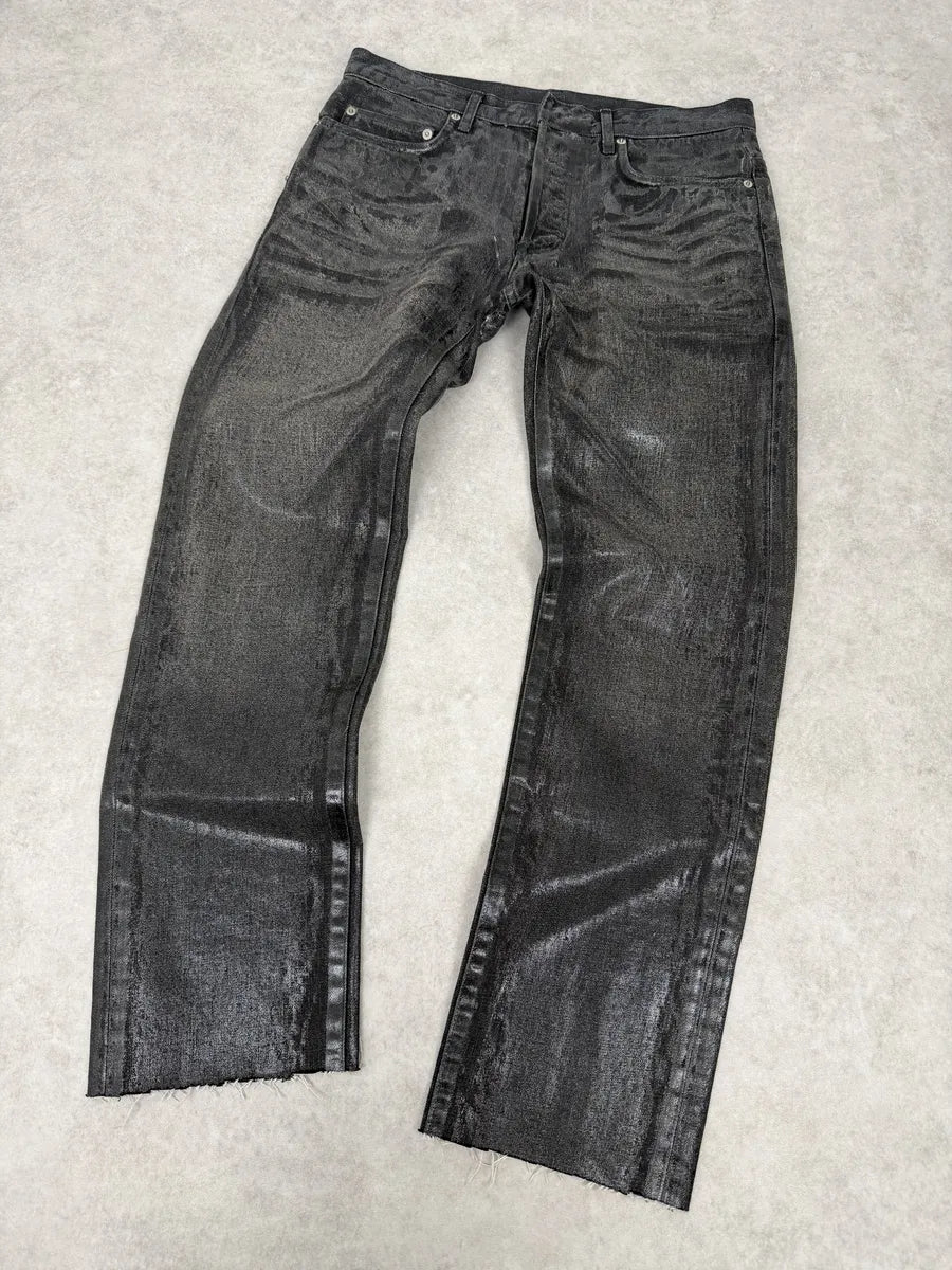 AW2003 Dior Dark Grey Black Waxed Denim Jeans by Hedi Slimane fHWdTqD 7