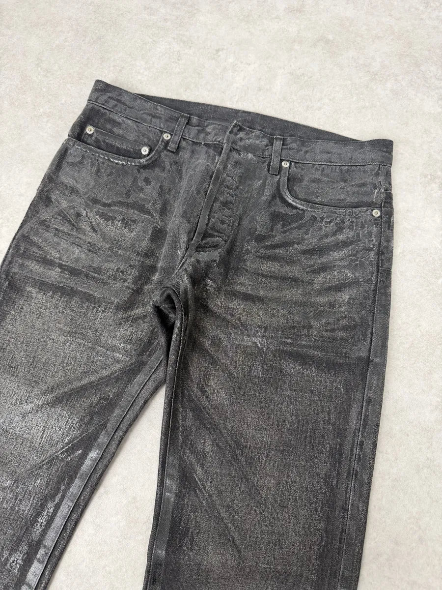 AW2003 Dior Dark Grey Black Waxed Denim Jeans by Hedi Slimane fHWdTqD 9
