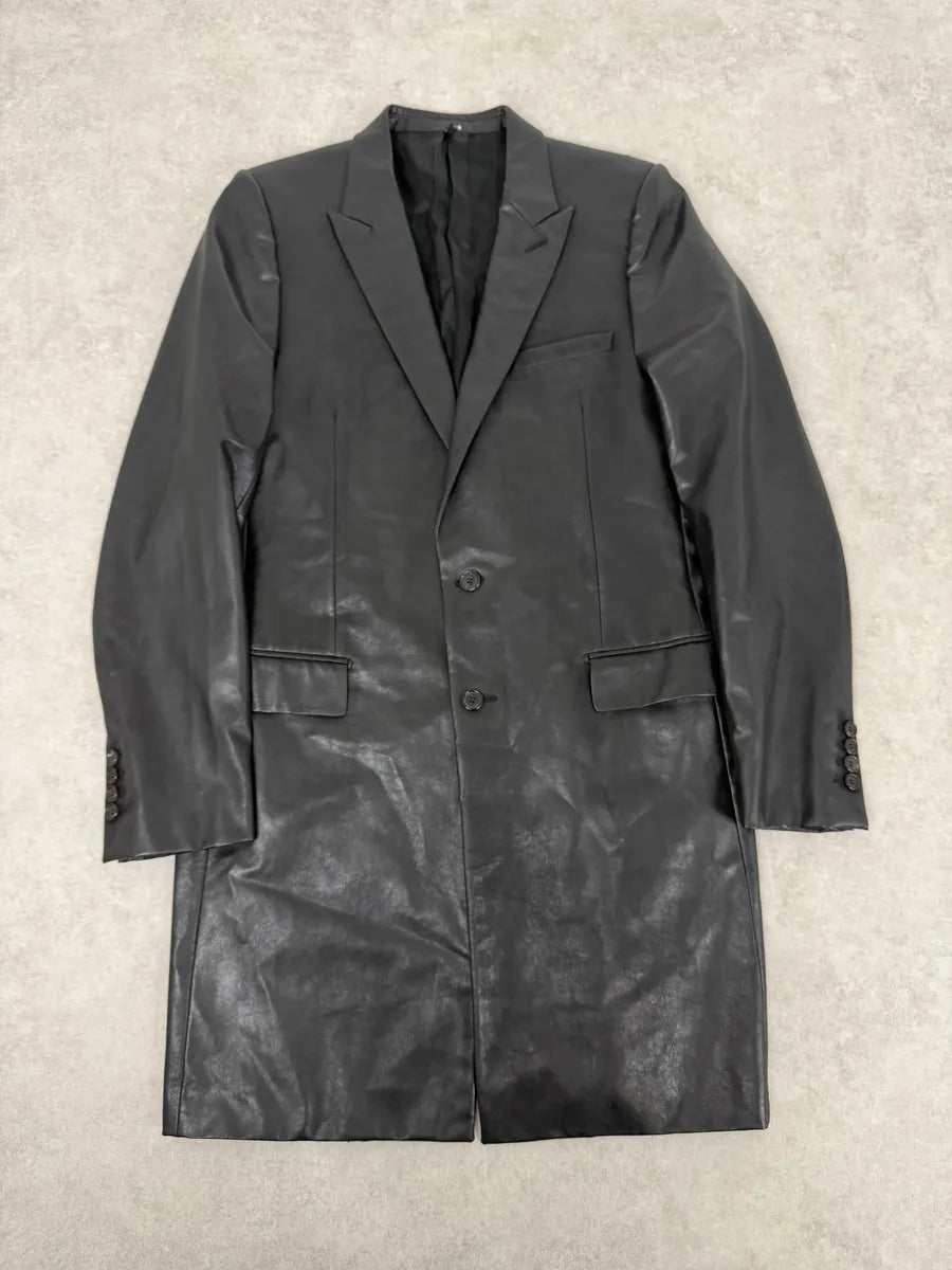 AW2003 Dior PVC Black Luster Obscure Trench Coat by Hedi Slimane zIsVtxH 0