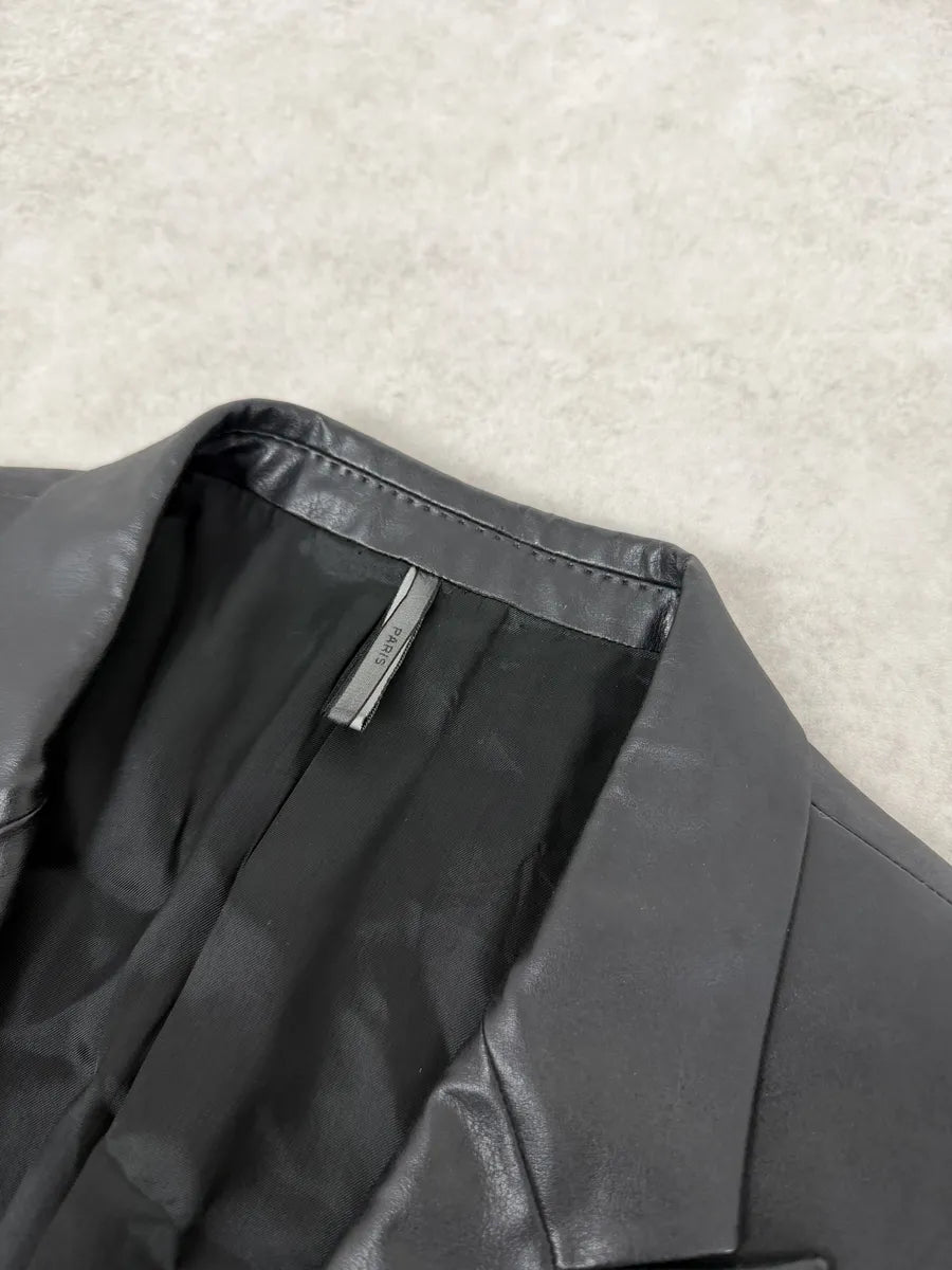 AW2003 Dior PVC Black Luster Obscure Trench Coat by Hedi Slimane zIsVtxH 10