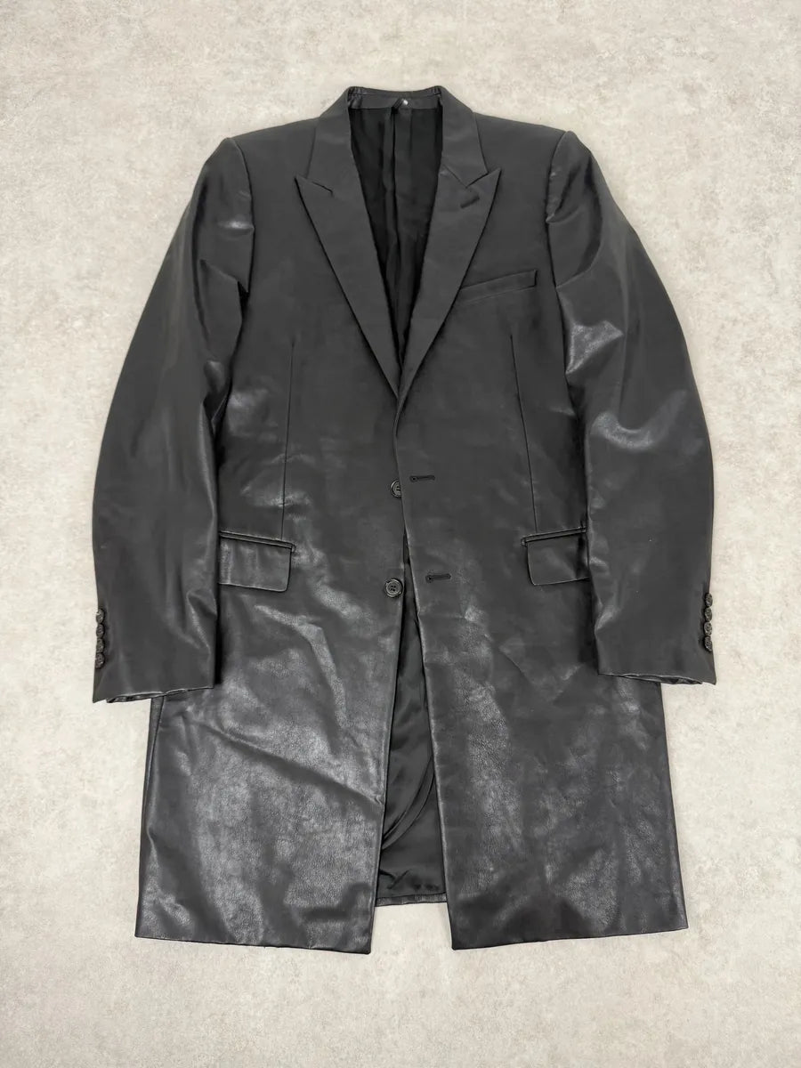 AW2003 Dior PVC Black Luster Obscure Trench Coat by Hedi Slimane zIsVtxH 5