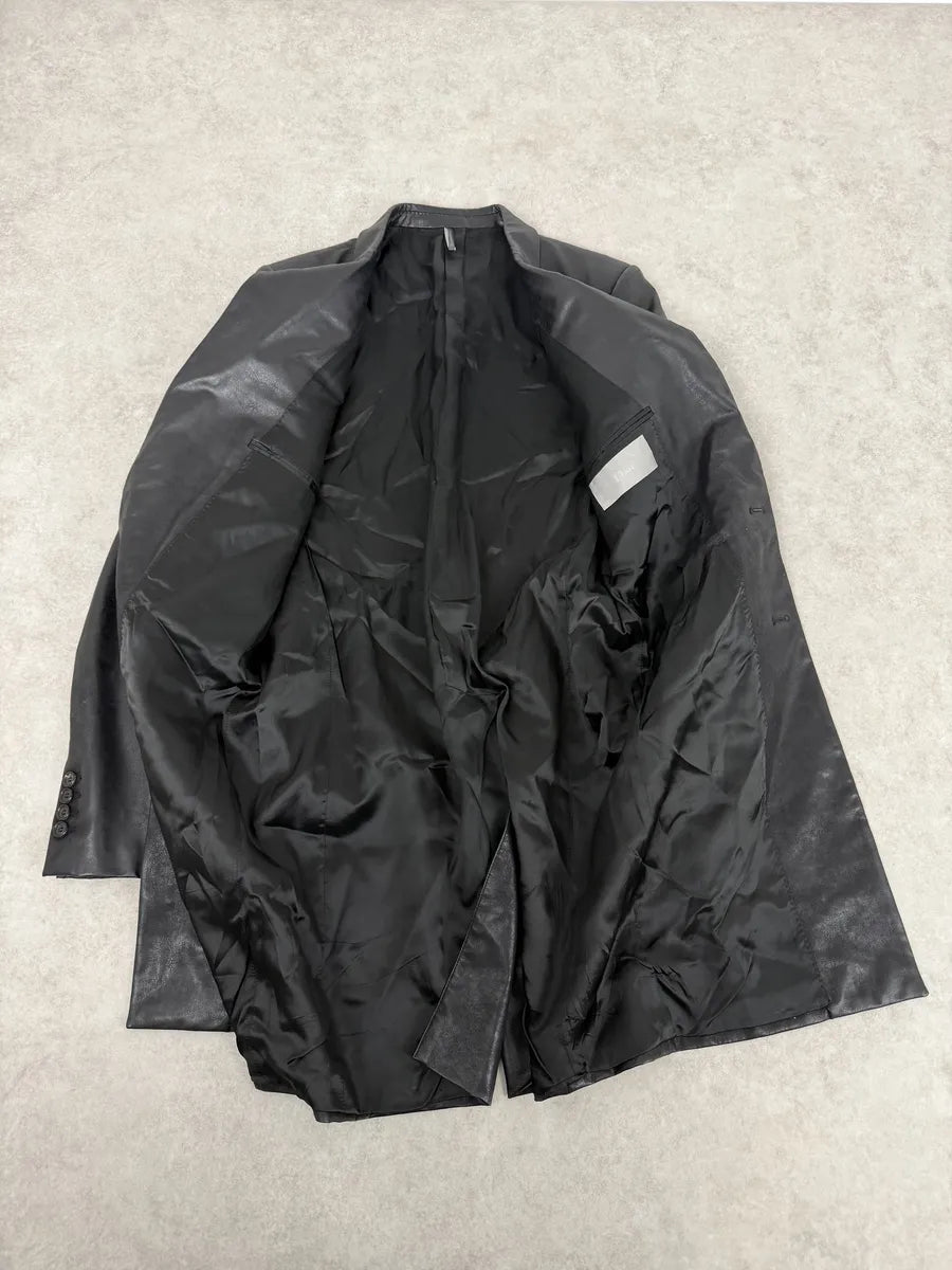 AW2003 Dior PVC Black Luster Obscure Trench Coat by Hedi Slimane zIsVtxH 8