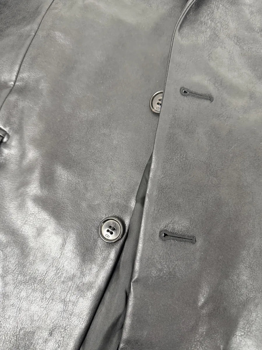 AW2003 Dior PVC Black Luster Obscure Trench Coat by Hedi Slimane zIsVtxH 9