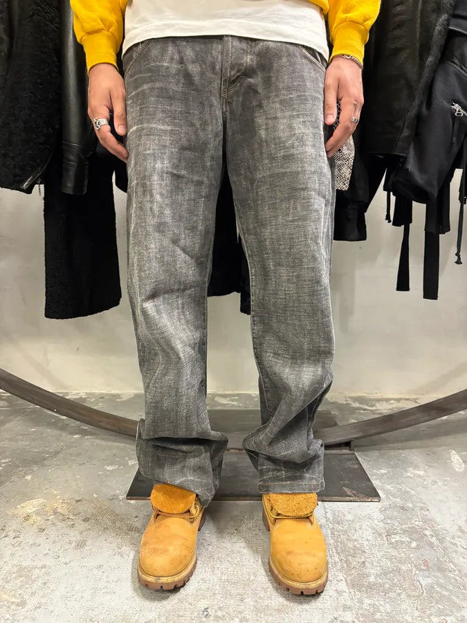 AW2003 Dolce & Gabban Grey Double Waisted Faded Denim Jeans (M/L) rYPJrKG 1