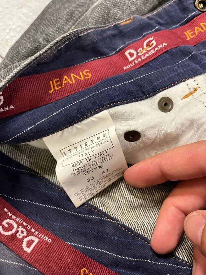AW2003 Dolce & Gabban Grey Double Waisted Faded Denim Jeans (M/L) rYPJrKG 11