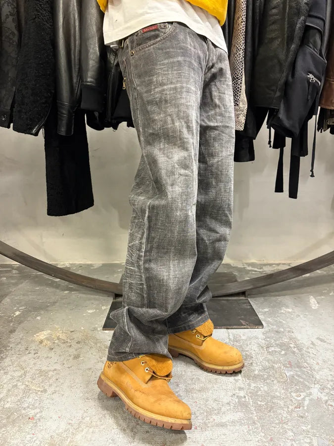 AW2003 Dolce & Gabban Grey Double Waisted Faded Denim Jeans (M/L) rYPJrKG 3