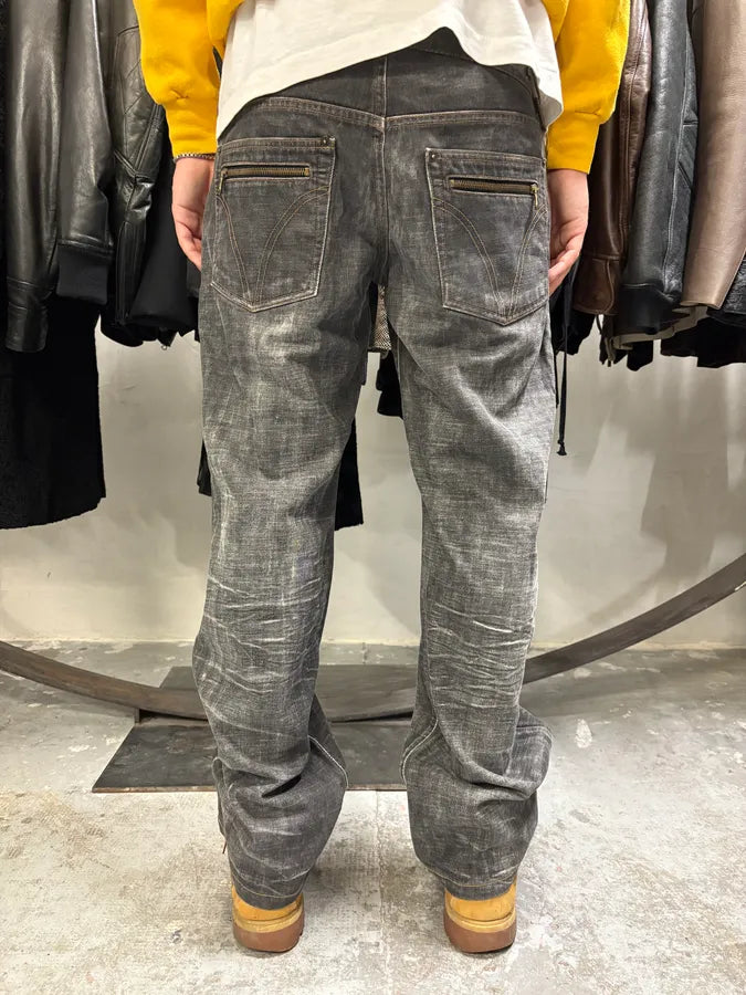 AW2003 Dolce & Gabban Grey Double Waisted Faded Denim Jeans (M/L) rYPJrKG 4