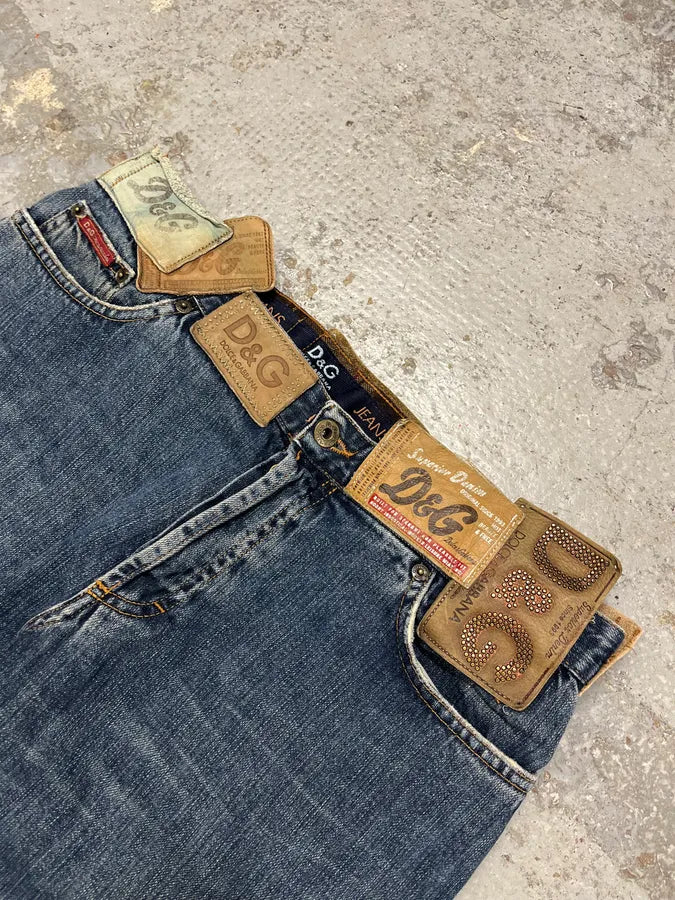 AW2003 Dolce & Gabbana 10 Tags Blue Denim Jeans rDExXdc 5