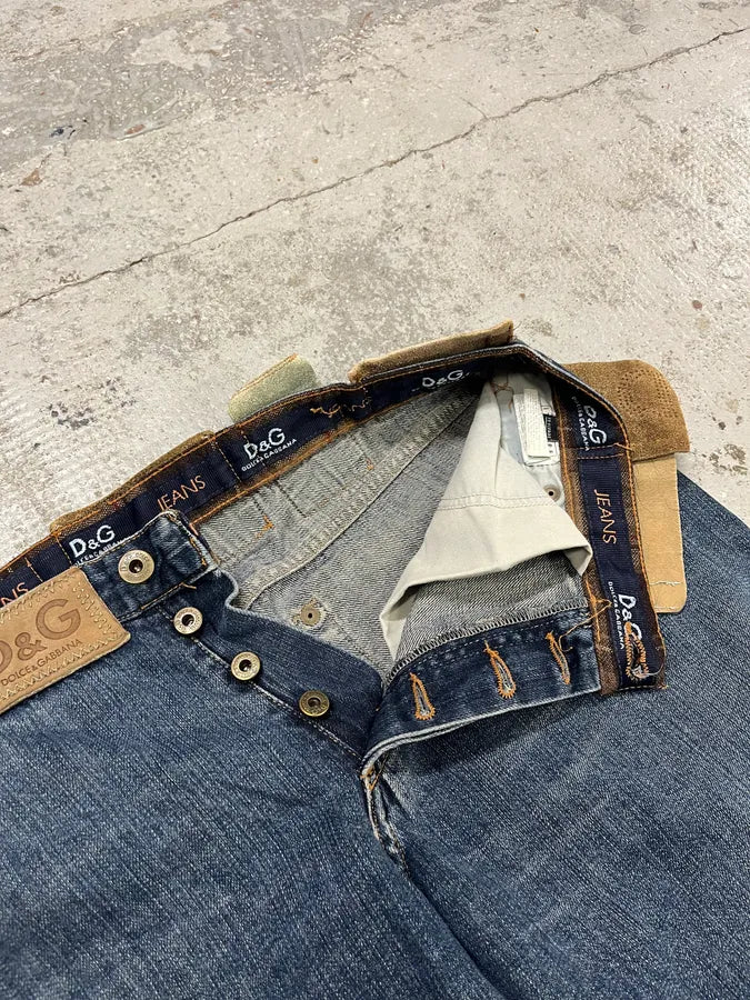 AW2003 Dolce & Gabbana 10 Tags Blue Denim Jeans rDExXdc 9