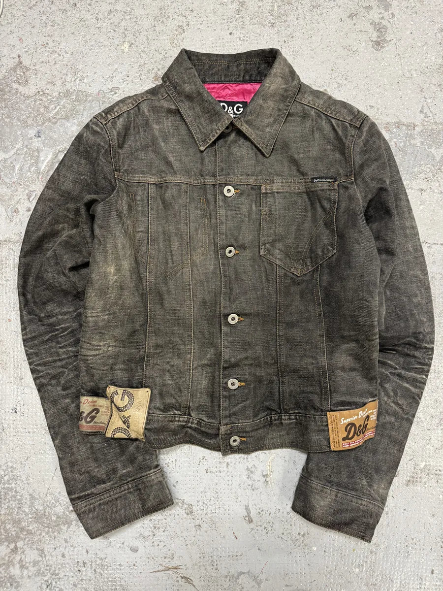 AW2003 Dolce & Gabbana 10 Tags Raw Denim Grey Jacket BrecEsc 0