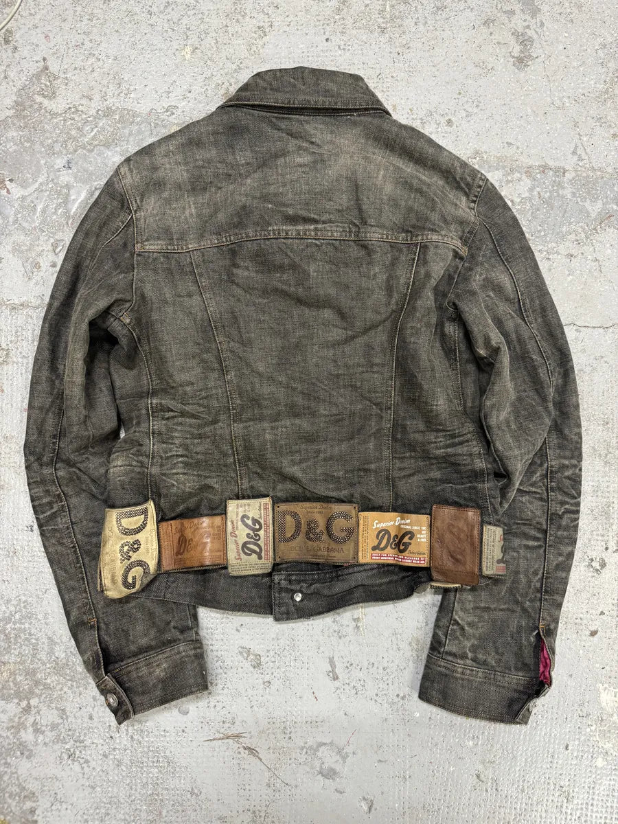 AW2003 Dolce & Gabbana 10 Tags Raw Denim Grey Jacket BrecEsc 1