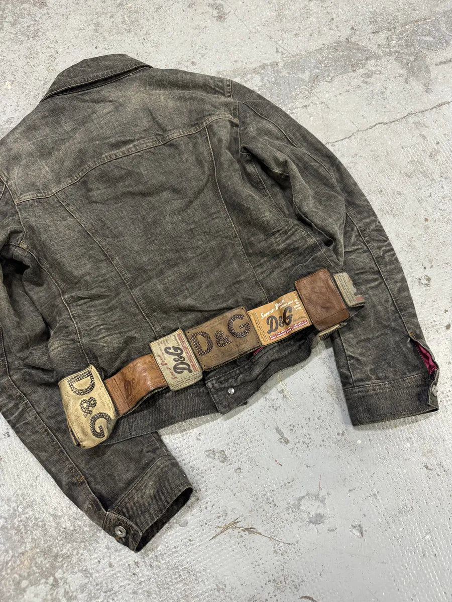 AW2003 Dolce & Gabbana 10 Tags Raw Denim Grey Jacket BrecEsc 3