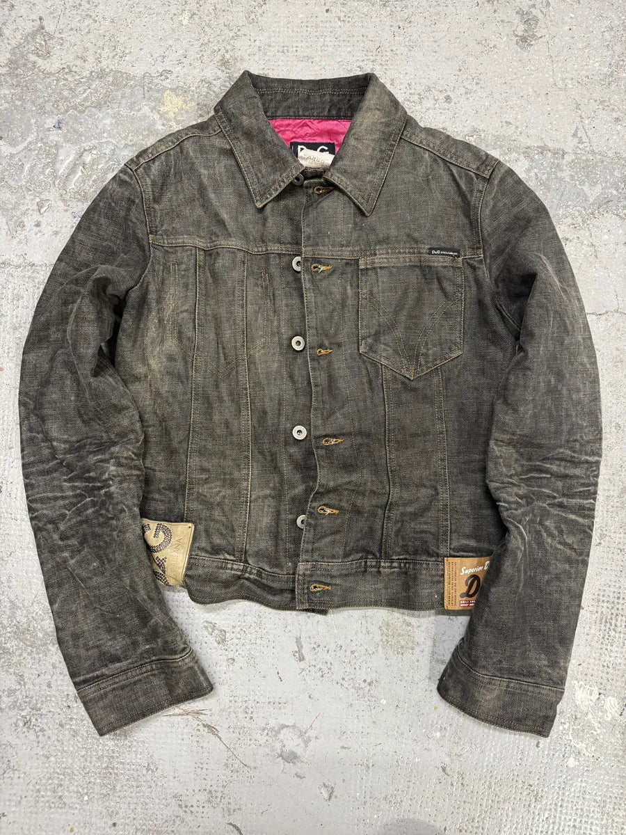 AW2003 Dolce & Gabbana 10 Tags Raw Denim Grey Jacket BrecEsc 4