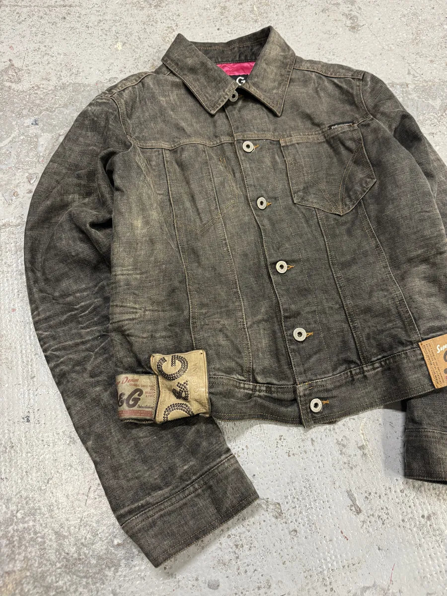 AW2003 Dolce & Gabbana 10 Tags Raw Denim Grey Jacket BrecEsc 5