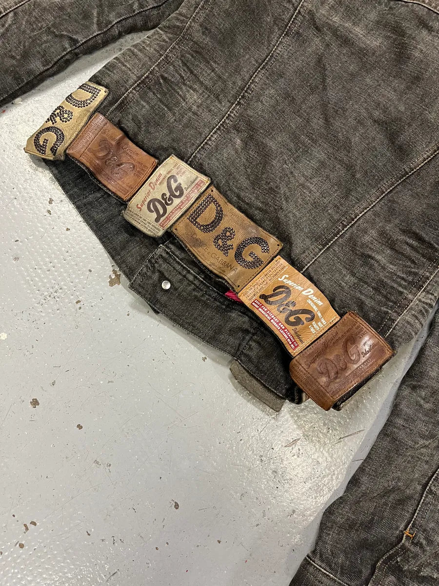 AW2003 Dolce & Gabbana 10 Tags Raw Grey Denim Jacket EKExtyd 2