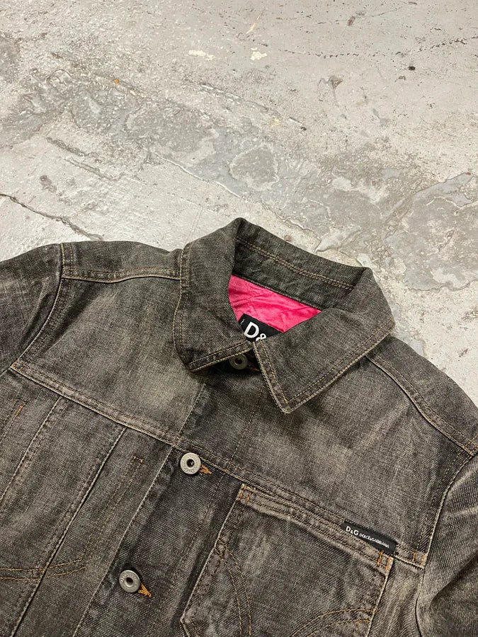 AW2003 Dolce & Gabbana 10 Tags Raw Grey Denim Jacket EKExtyd 5