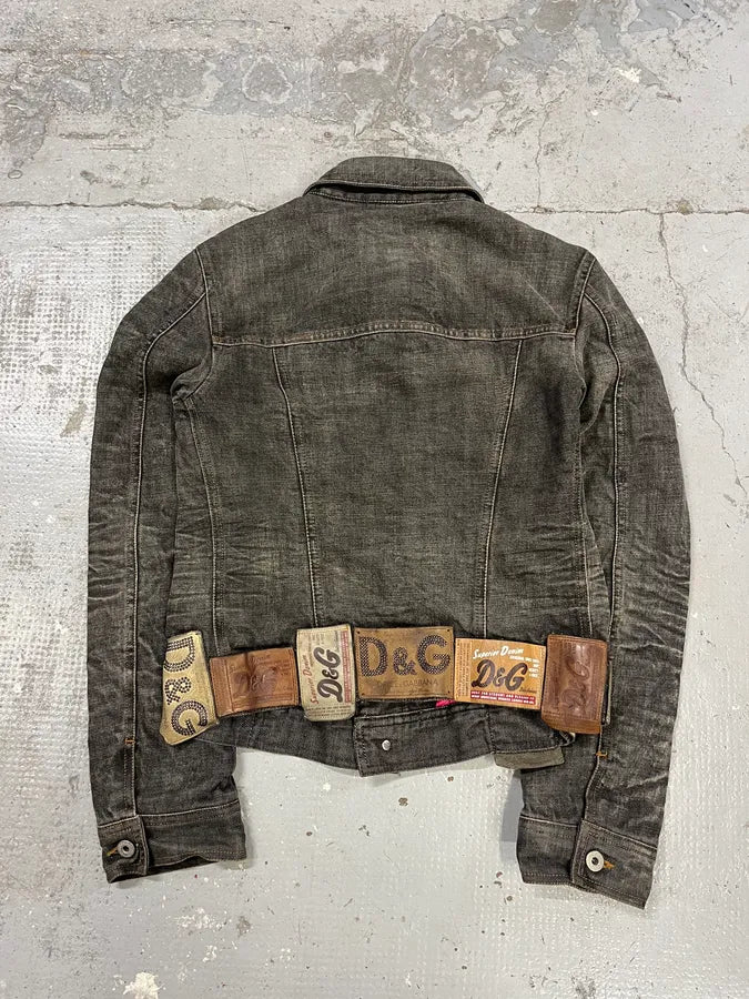 AW2003 Dolce & Gabbana 10 Tags Raw Grey Denim Jacket EKExtyd 7