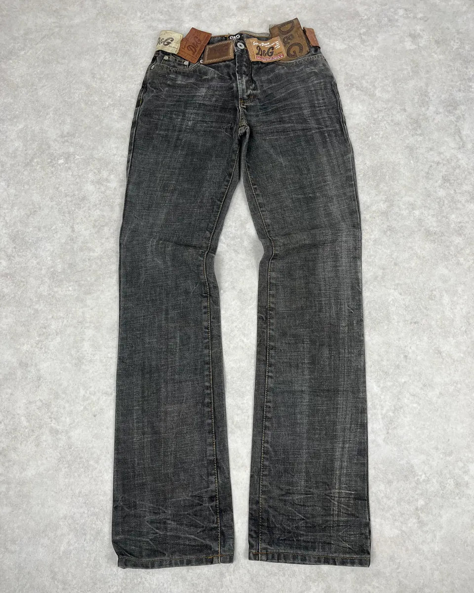 AW2003 Dolce & Gabbana 10 Tags Raw Grey Denim Jeans akFSnPe 0