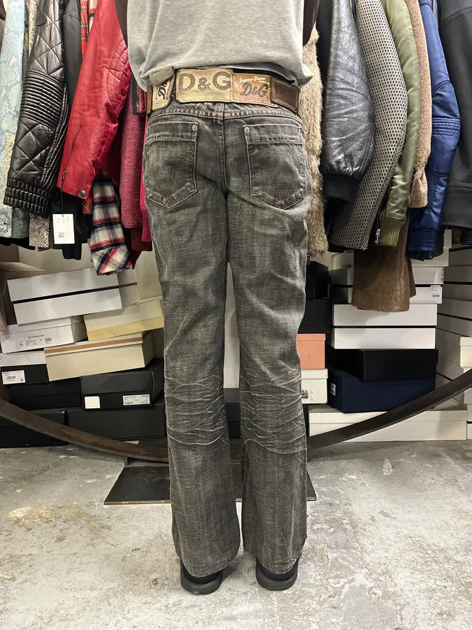 AW2003 Dolce & Gabbana 10 Tags Raw Grey Denim Jeans CojZzFB 2