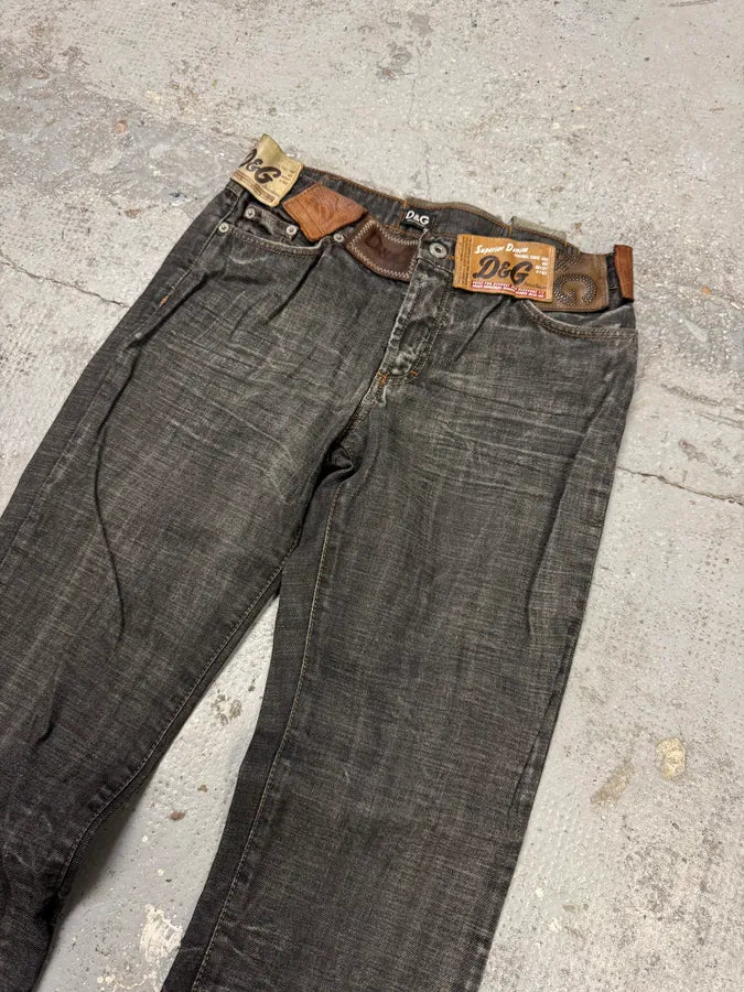 AW2003 Dolce & Gabbana 10 Tags Raw Grey Denim Jeans CojZzFB 3