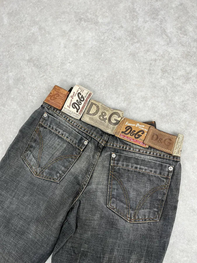 AW2003 Dolce & Gabbana 10 Tags Raw Grey Denim Jeans akFSnPe 8