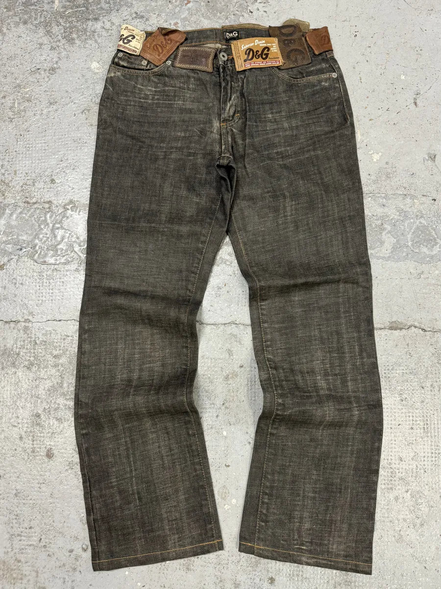 AW2003 Dolce & Gabbana 10 Tags Raw Grey Denim Jeans hcTbYkZ 0