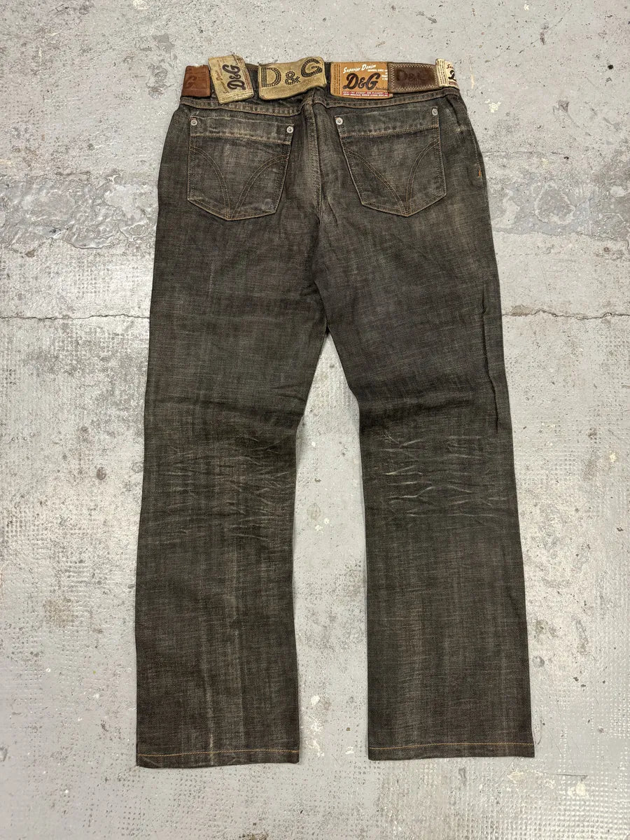 AW2003 Dolce & Gabbana 10 Tags Raw Grey Denim Jeans hcTbYkZ 1