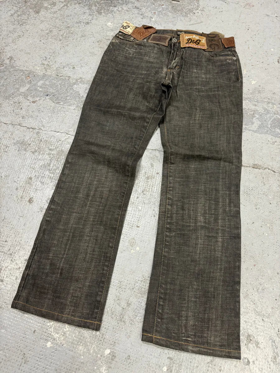 AW2003 Dolce & Gabbana 10 Tags Raw Grey Denim Jeans hcTbYkZ 2