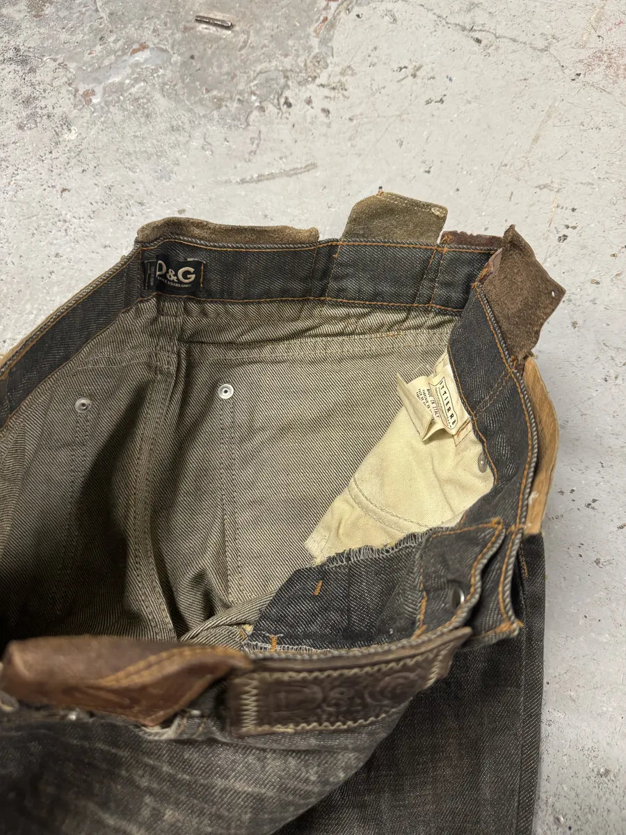 AW2003 Dolce & Gabbana 10 Tags Raw Grey Denim Jeans hcTbYkZ 4
